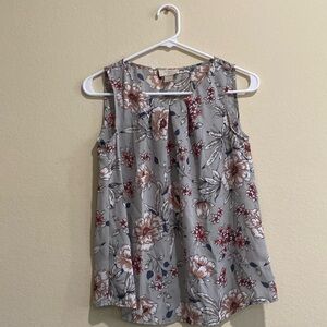 Floral Gray and Pink Blouse